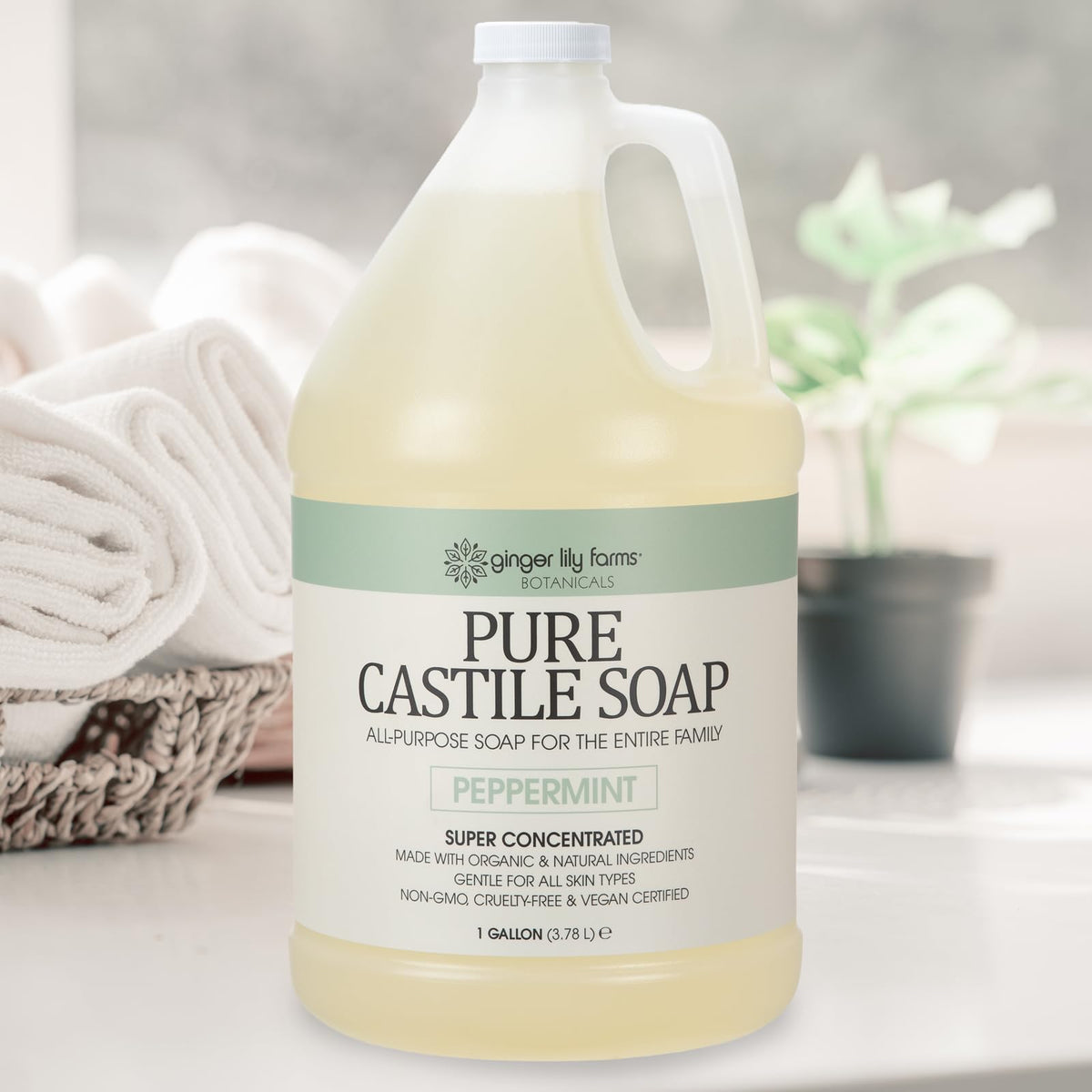 Ginger Lily Farms in bathroom setting illustrating multipurpose household use