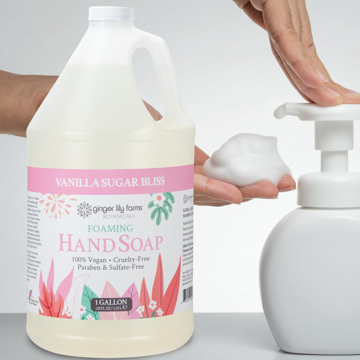 Ginger Lily Farms placed in a bathroom setting suggesting hospitality-ready
