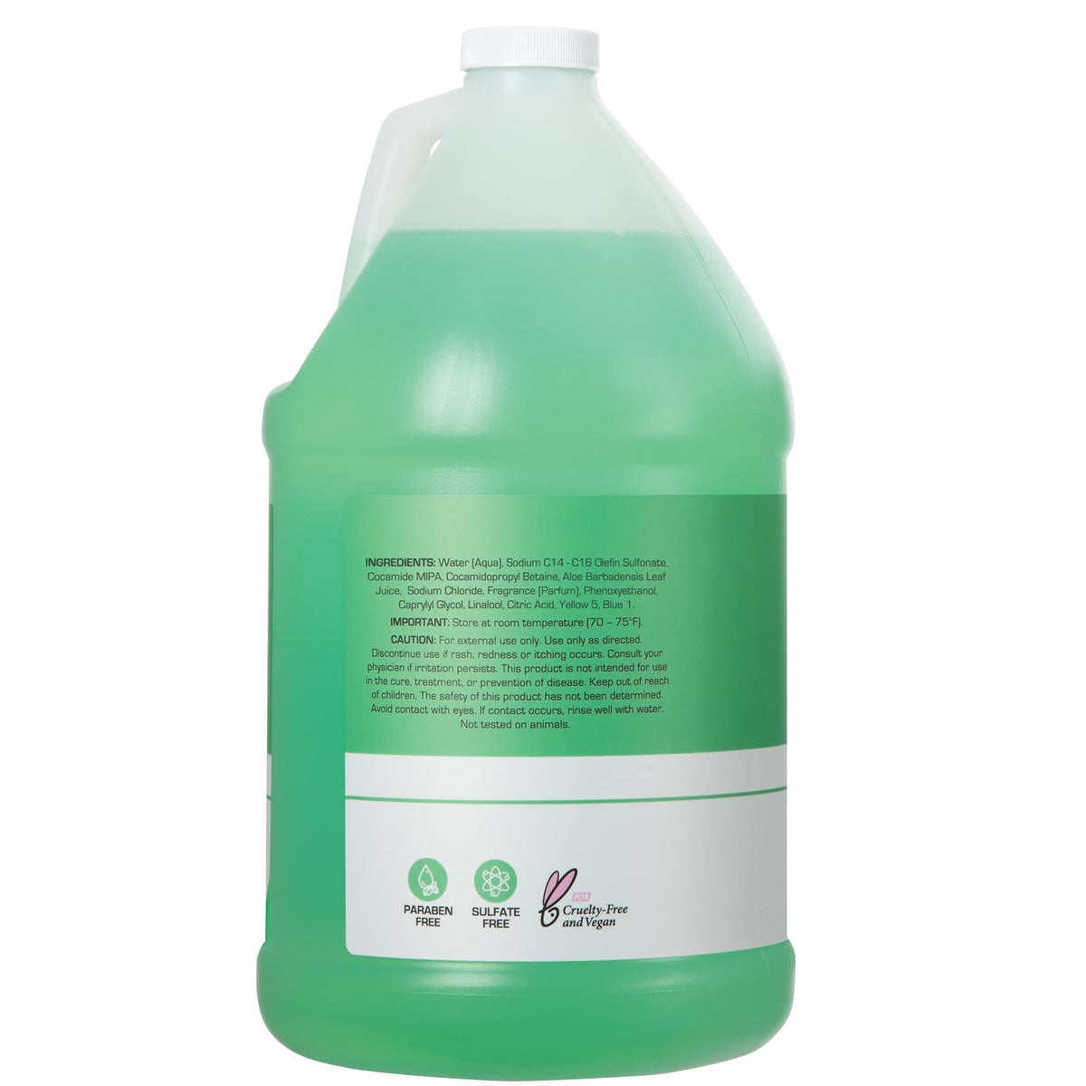 Ginger Lily Farms 1-gallon bottle beside small bottle to show refill scale advantage