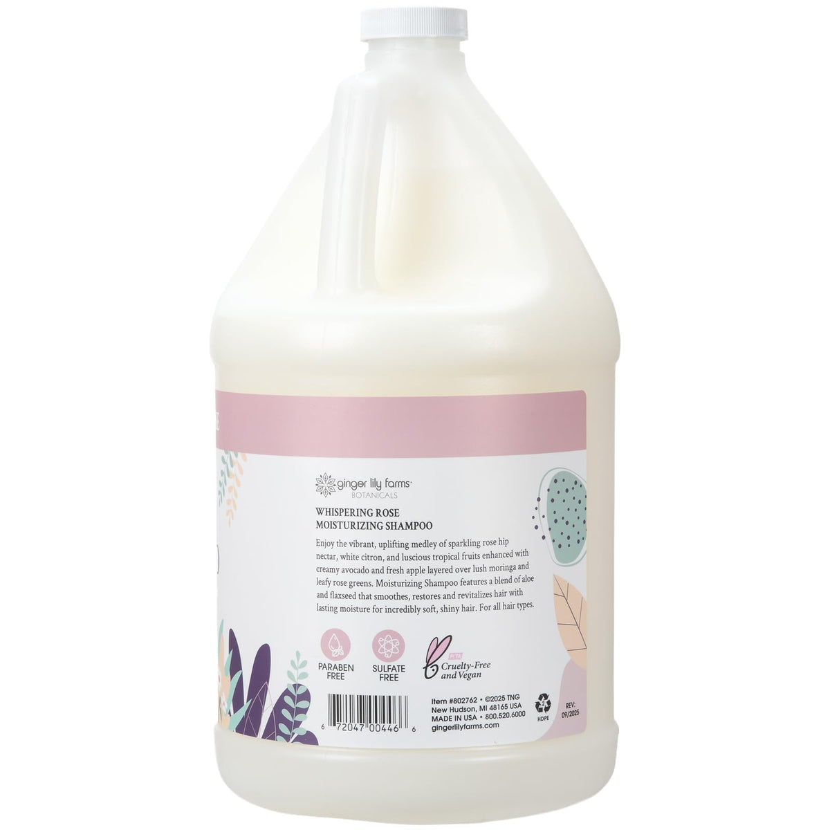 Ginger Lily Farms shampoo being poured to show smooth pour and refill convenience