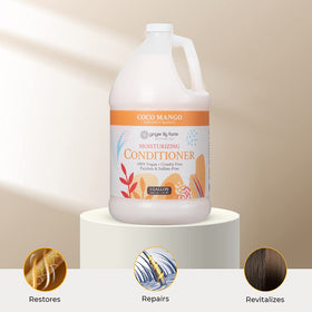 Ginger Lily Farms gallon next to a ruler showing large size and value