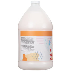 Ginger Lily Farms pouring conditioner from gallon demonstrating easy refill