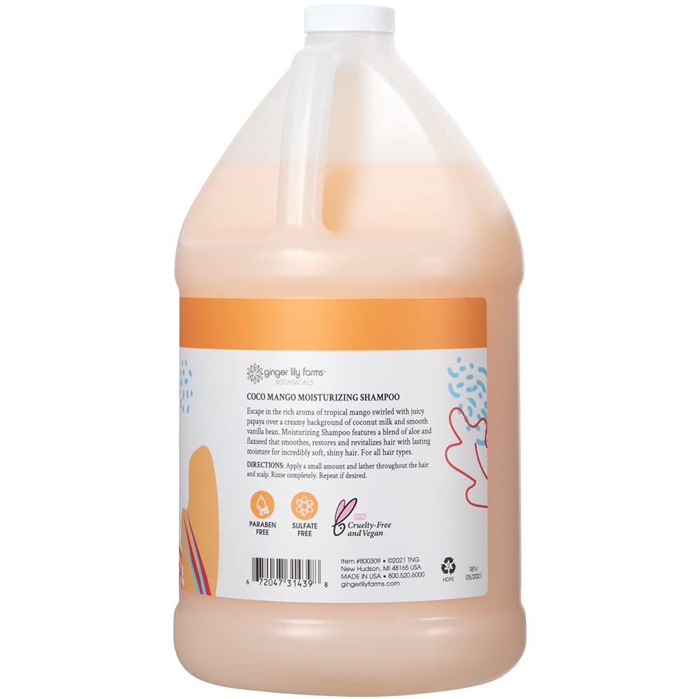 Ginger Lily Farms pouring shampoo into a dispenser for economical refill use