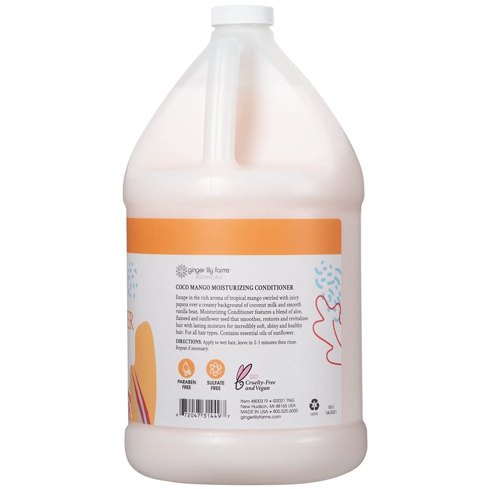 Ginger Lily Farms creamy conditioner texture being poured showcasing smooth hydration