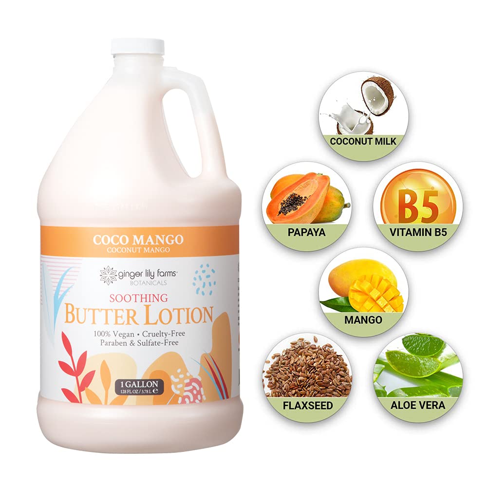 Ginger Lily Farms gallon beside small bottle to show size and refill value