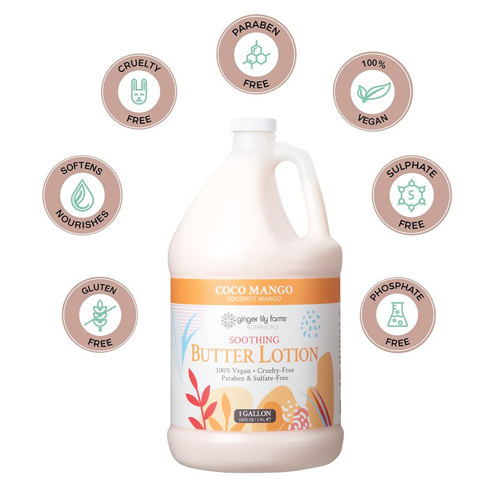 Ginger Lily Farms lotion texture swipe showing smooth, fast-absorbing finish