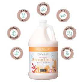 Ginger Lily Farms lotion texture swipe showing smooth, fast-absorbing finish