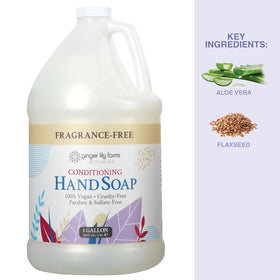 Ginger Lily Farms commercial refill setup in a gym restroom showing reduced plastic waste