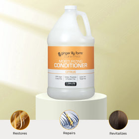 Ginger Lily Farms gallon beside a standard bottle to show economical refill savings