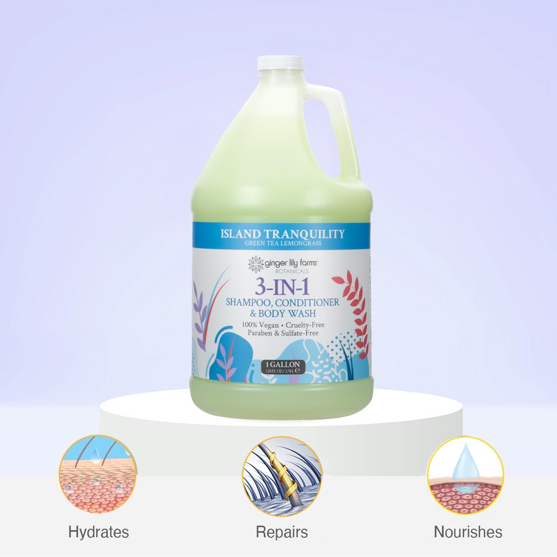 Ginger Lily Farms dispensed in shower setting for convenient daily use