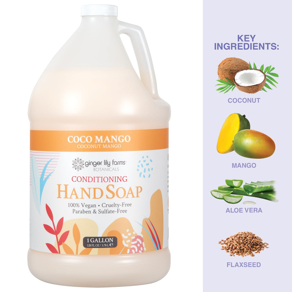 Ginger Lily Farms soap dispensed on hands for soft clean feeling