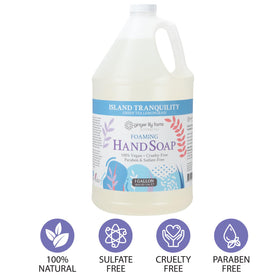 Ginger Lily Farms refill being used with a foaming dispenser demonstrating convenience in use