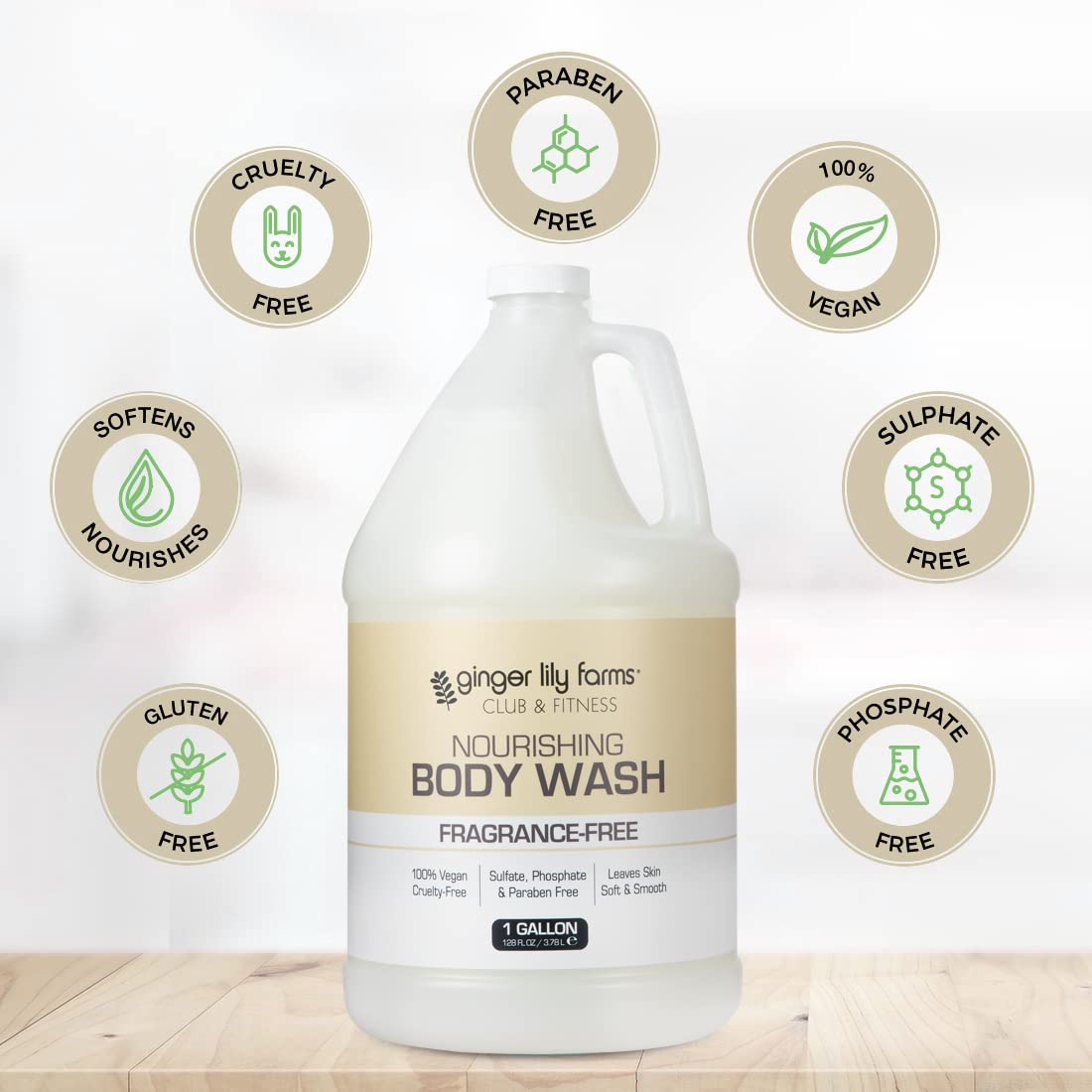 Ginger Lily Farms in a wall dispenser set for gym and spa convenience