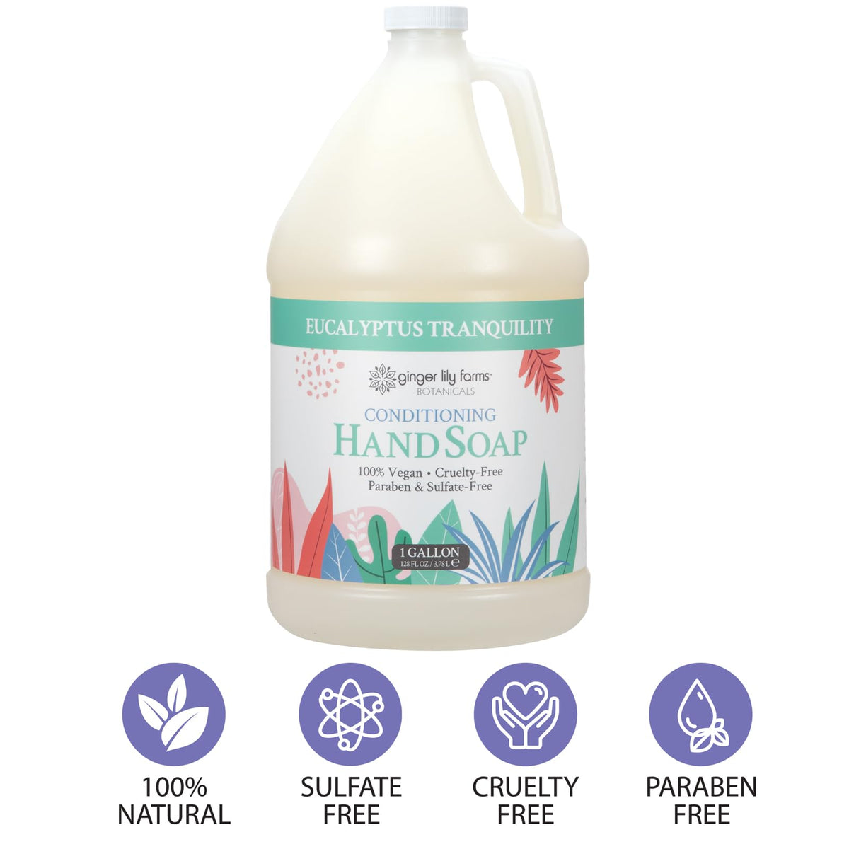 Ginger Lily Farms close-up ingredient label highlighting botanical extracts