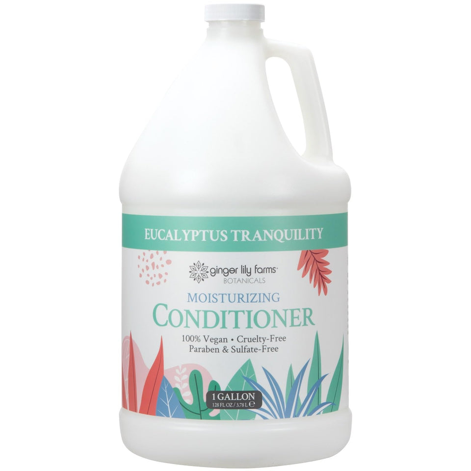Ginger Lily Farms front view of gallon bottle showing label and refill benefit