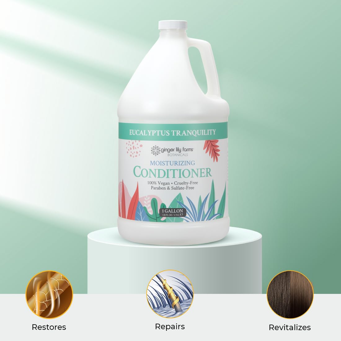 Ginger Lily Farms creamy conditioner texture showing lightweight hydration benefit