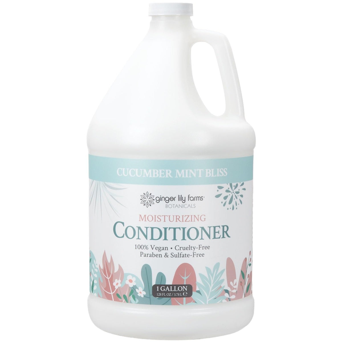 Ginger Lily Farms gallon bottle front view showing label and size benefit