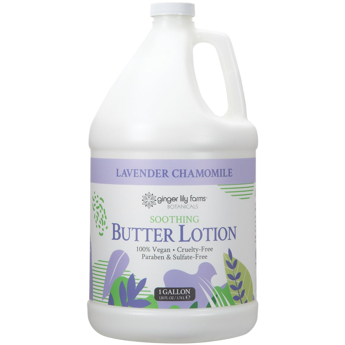 Ginger Lily Farms gallon front view showing clean refill packaging and brand trust