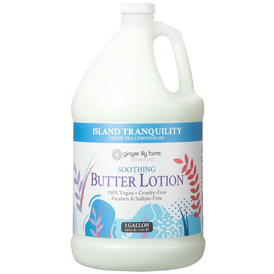 Ginger Lily Farms front gallon packaging showing product and scent benefits