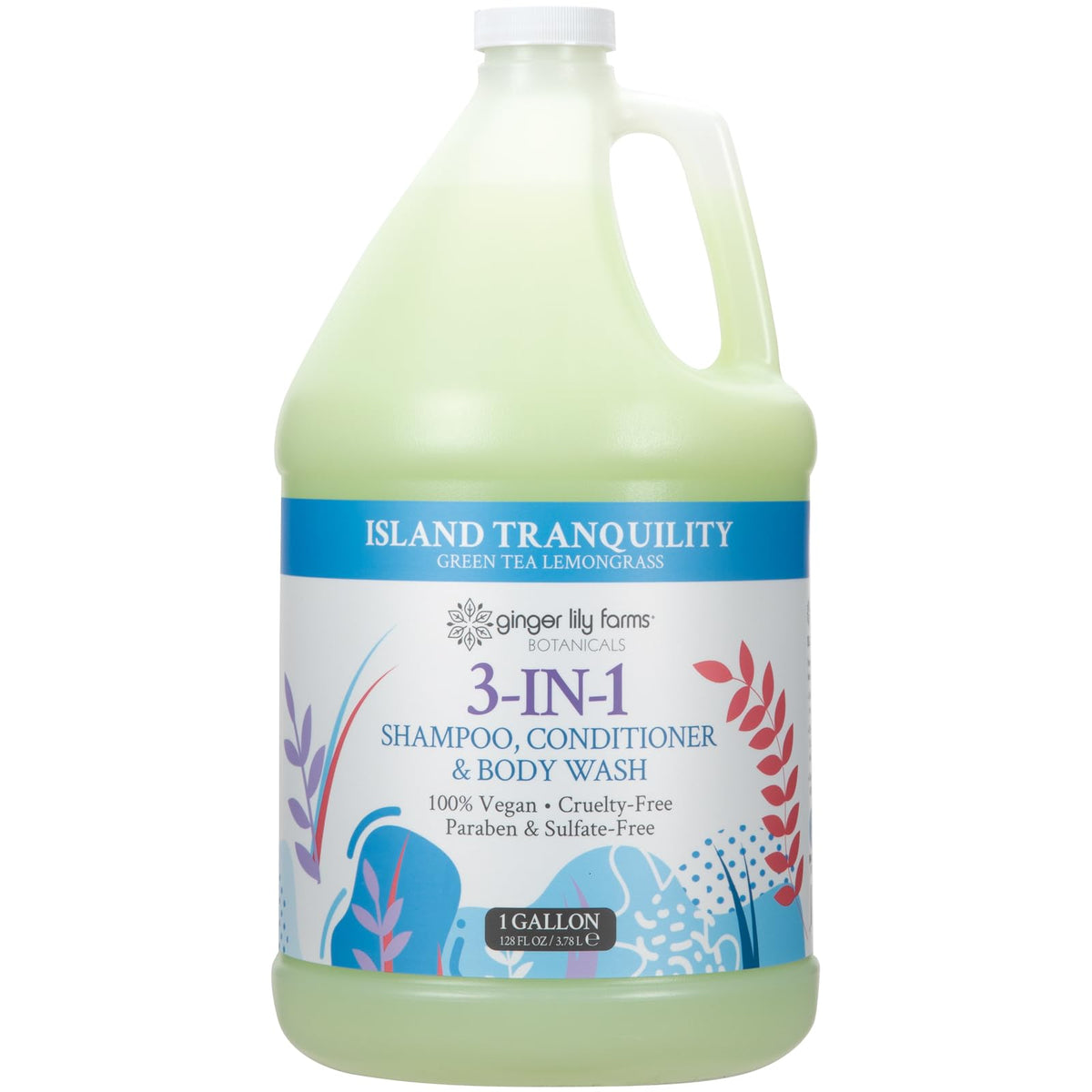 Ginger Lily Farms front gallon packaging showing label and scent advantage