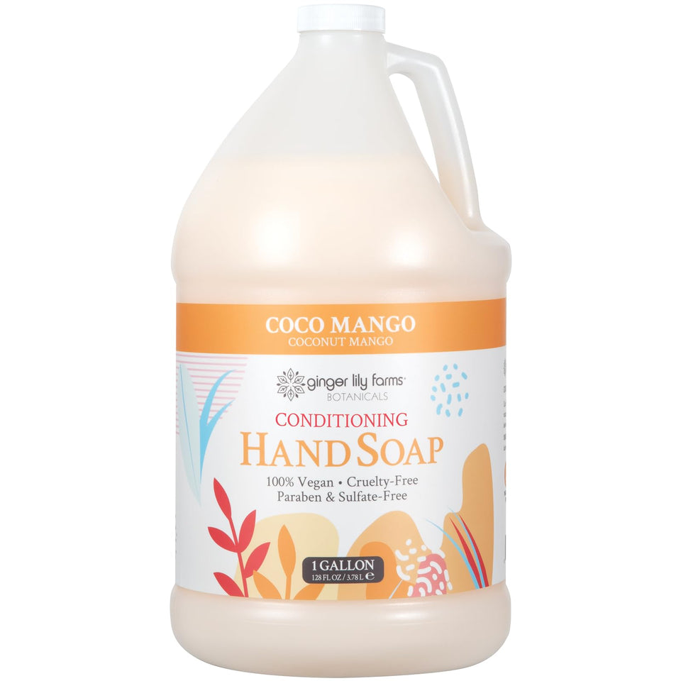 Ginger Lily Farms front gallon packaging showing product and scent benefit