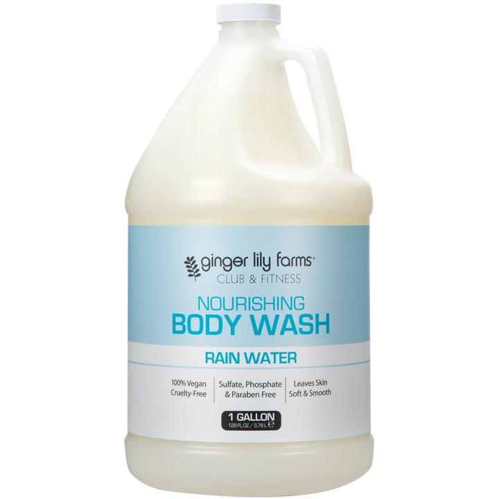 Ginger Lily Farms front label on one-gallon refill showing product identity and scent benefit