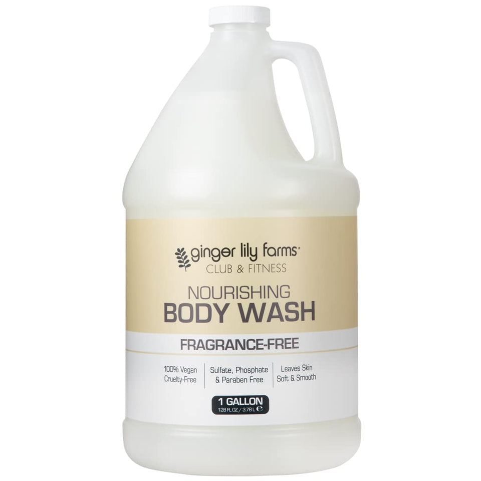 Ginger Lily Farms front label on 1-gallon refill showing product name and benefits