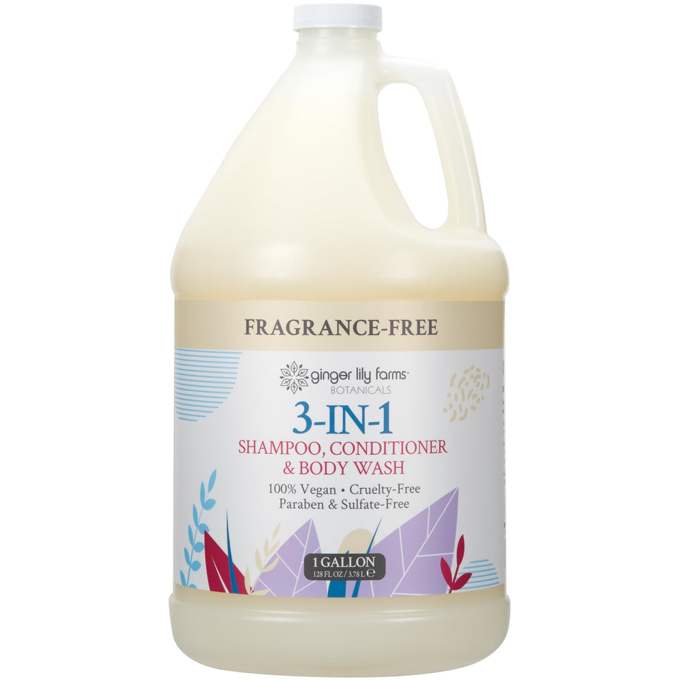 Ginger Lily Farms gallon front label view showing clean design and refill benefit