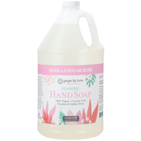 Ginger Lily Farms gallon front label showing product identity and benefits