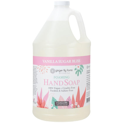 Ginger Lily Farms gallon front label showing product identity and benefits
