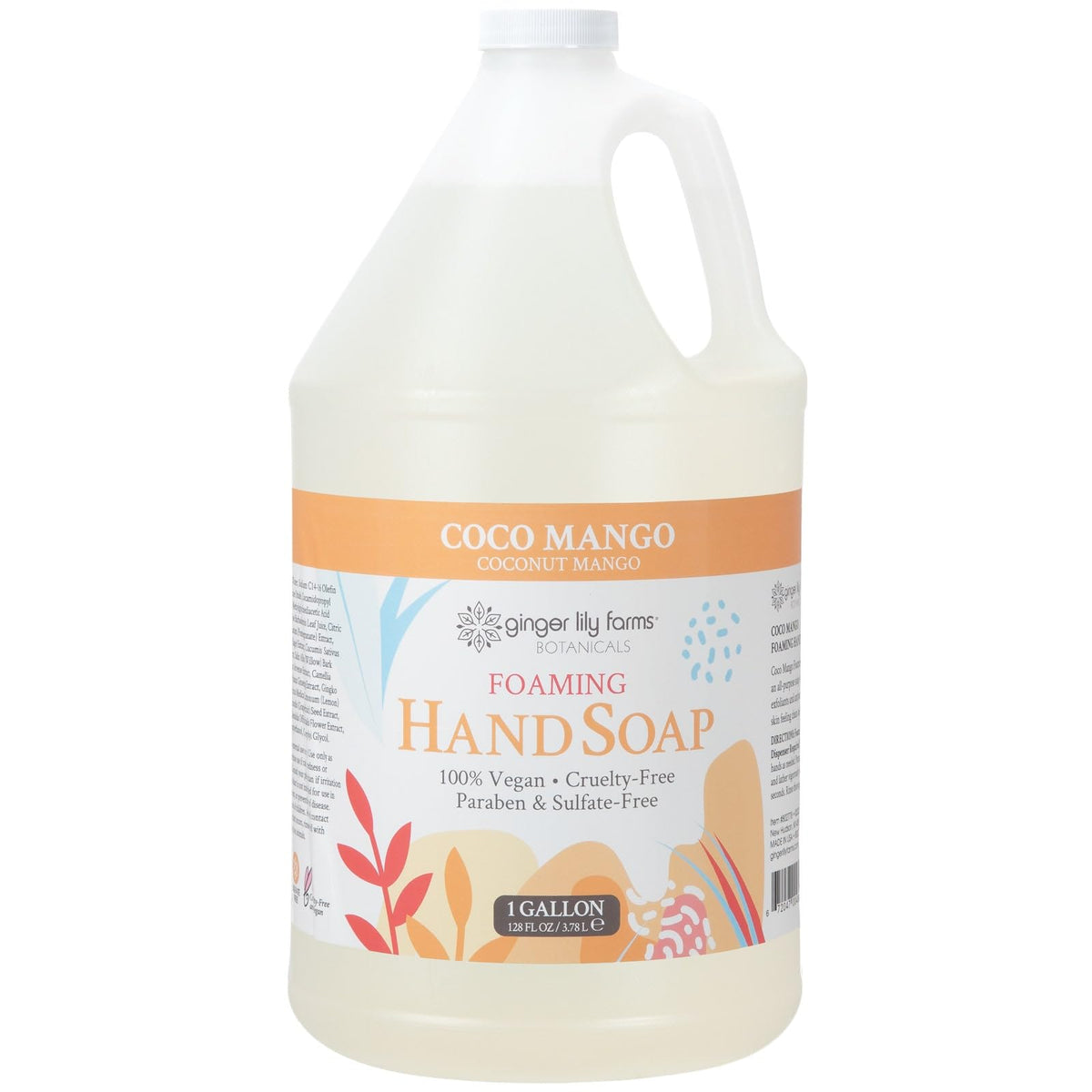 Ginger Lily Farms gallon front label showing product name and scent for clear identification