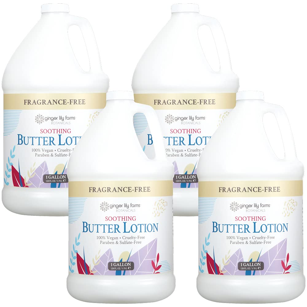 Ginger Lily Farms gallon pack front showing refill value and vegan benefit