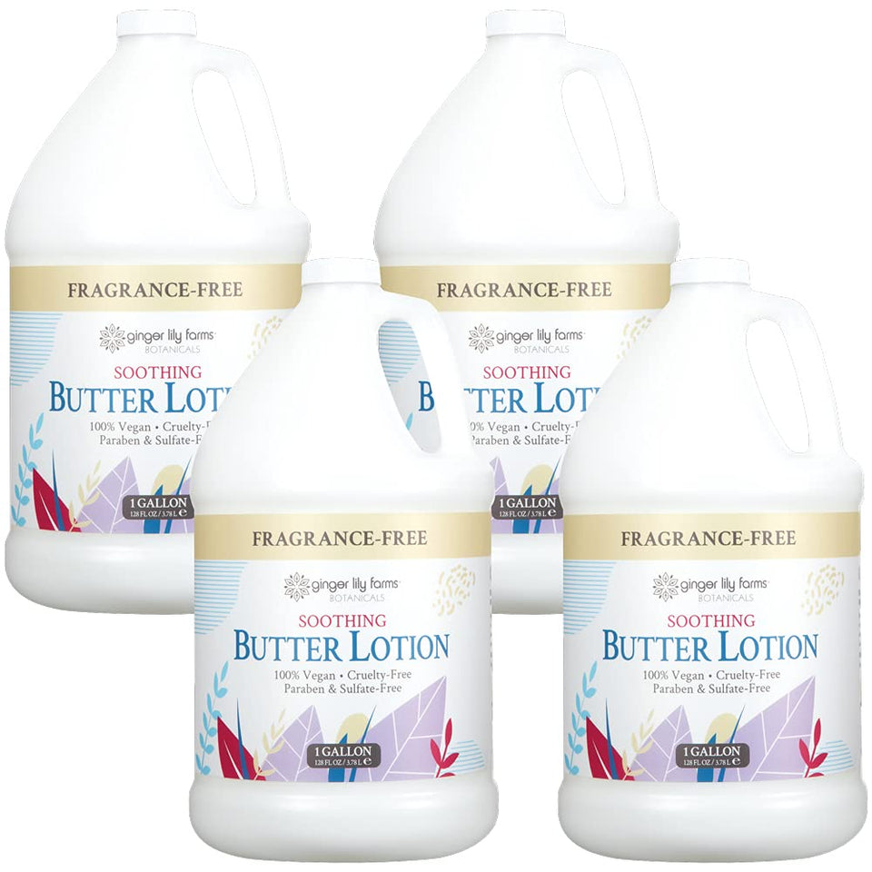 Ginger Lily Farms gallon pack front showing refill value and vegan benefit