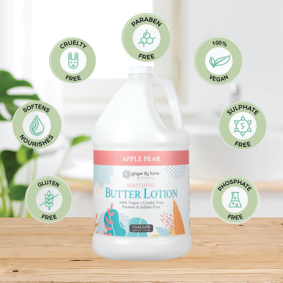 Ginger Lily Farms in-bathroom dispenser illustrating easy use after shower for hydration