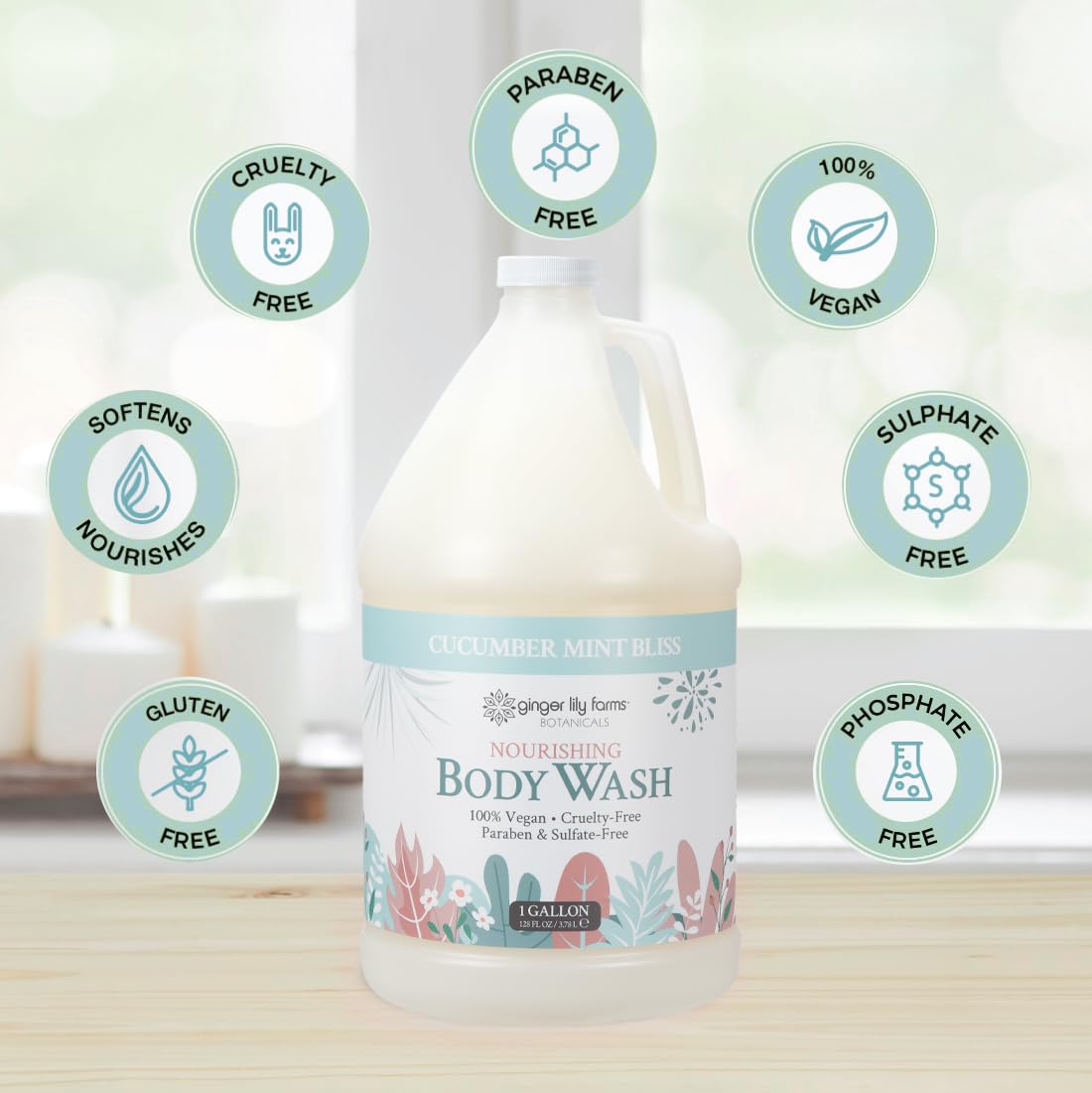Ginger Lily Farms aloe and flaxseed ingredients highlighting soothing hydration benefit