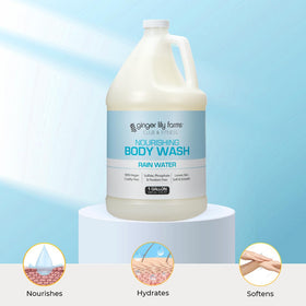 Ginger Lily Farms botanicals and citrus ingredients staged to show natural-derived hydration