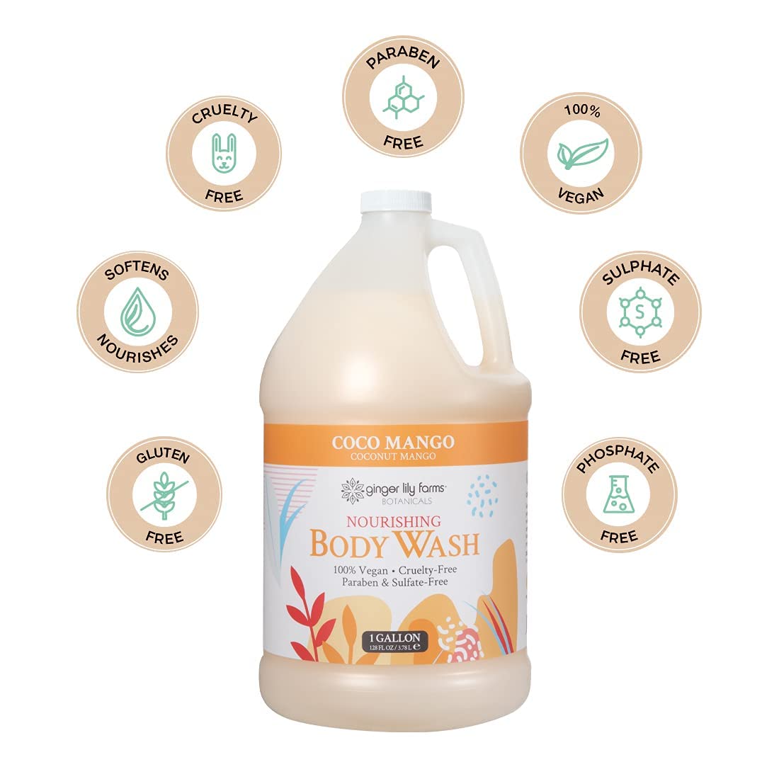 Ginger Lily Farms aloe and flaxseed botanicals indicating soothing benefits