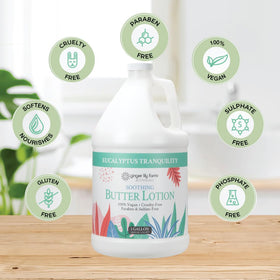Ginger Lily Farms label detail highlighting botanical ingredients and benefits