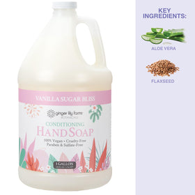 Ginger Lily Farms label and ingredients list highlighting botanical extracts and benefits