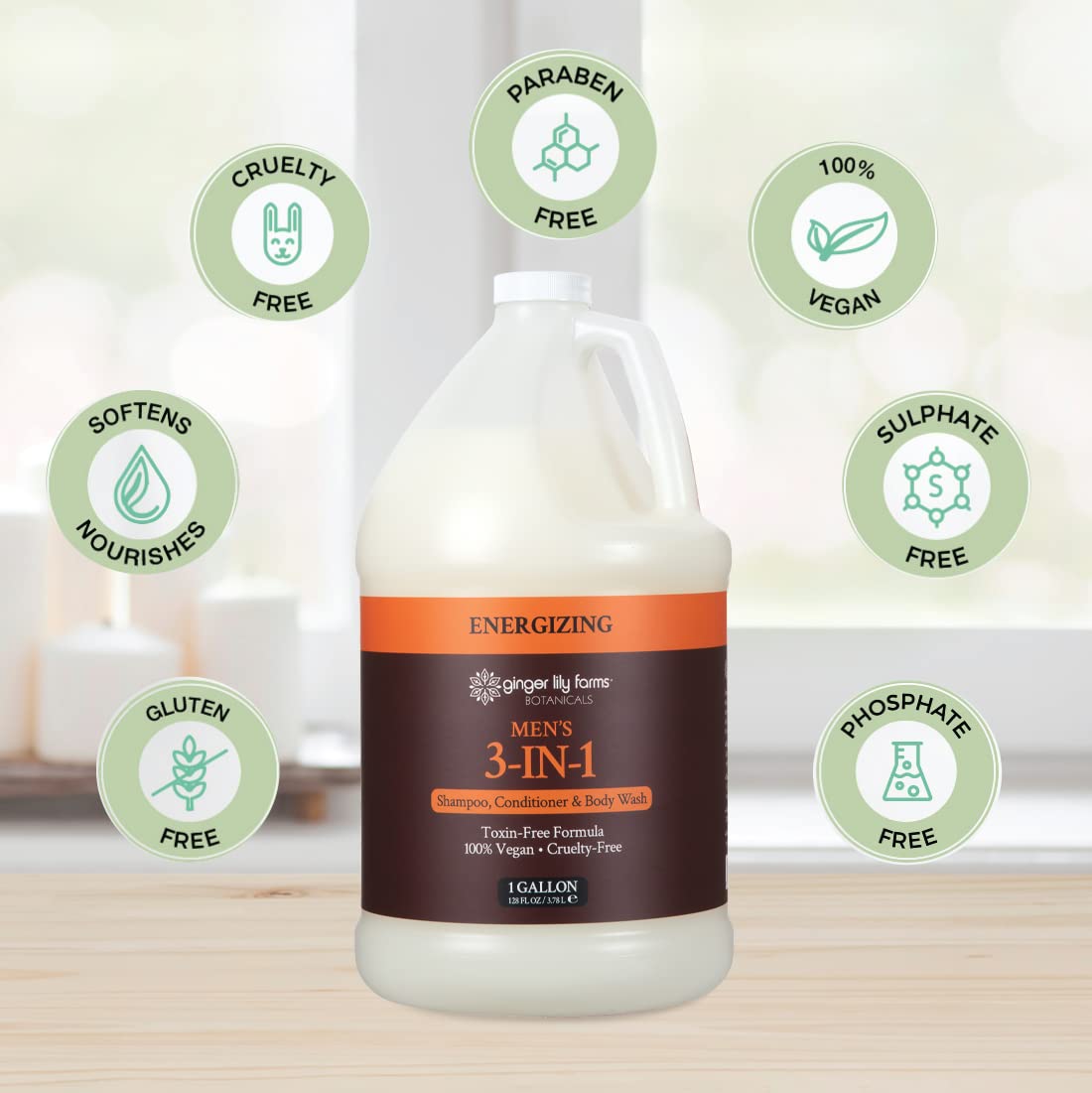 Ginger Lily Farms label ingredients view emphasizing vegan and toxin-free formula