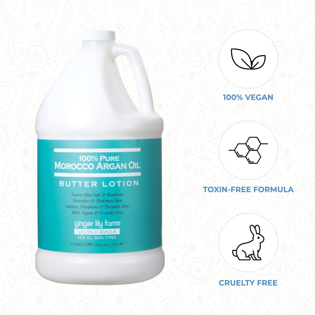 Ginger Lily Farms lotion in salon dispenser demonstrating professional use