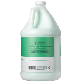 Ginger Lily Farms lotion pouring from container highlighting smooth, fast-absorbing texture