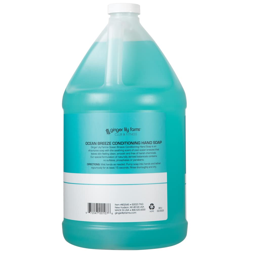Ginger Lily Farms pouring soap into dispenser for easy refill and less waste