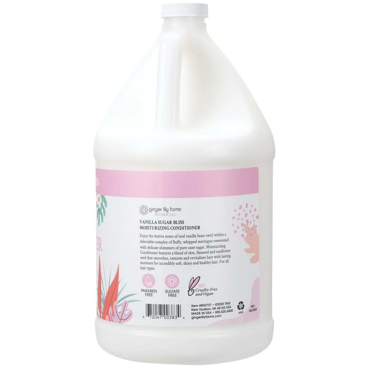 Ginger Lily Farms pouring conditioner refill into dispenser for cost savings
