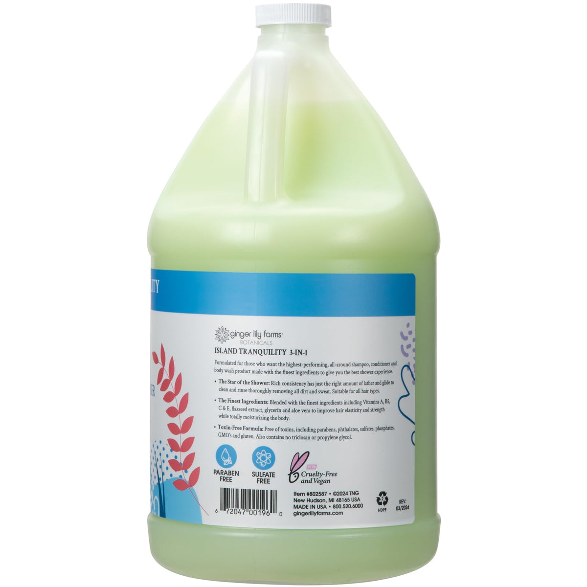 Ginger Lily Farms pouring refill into dispenser for waste reduction benefit