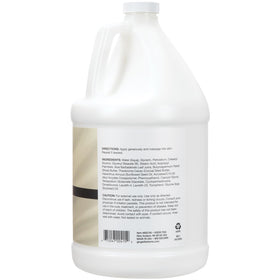 Ginger Lily Farms pouring lotion from gallon to replenish dispenser quickly