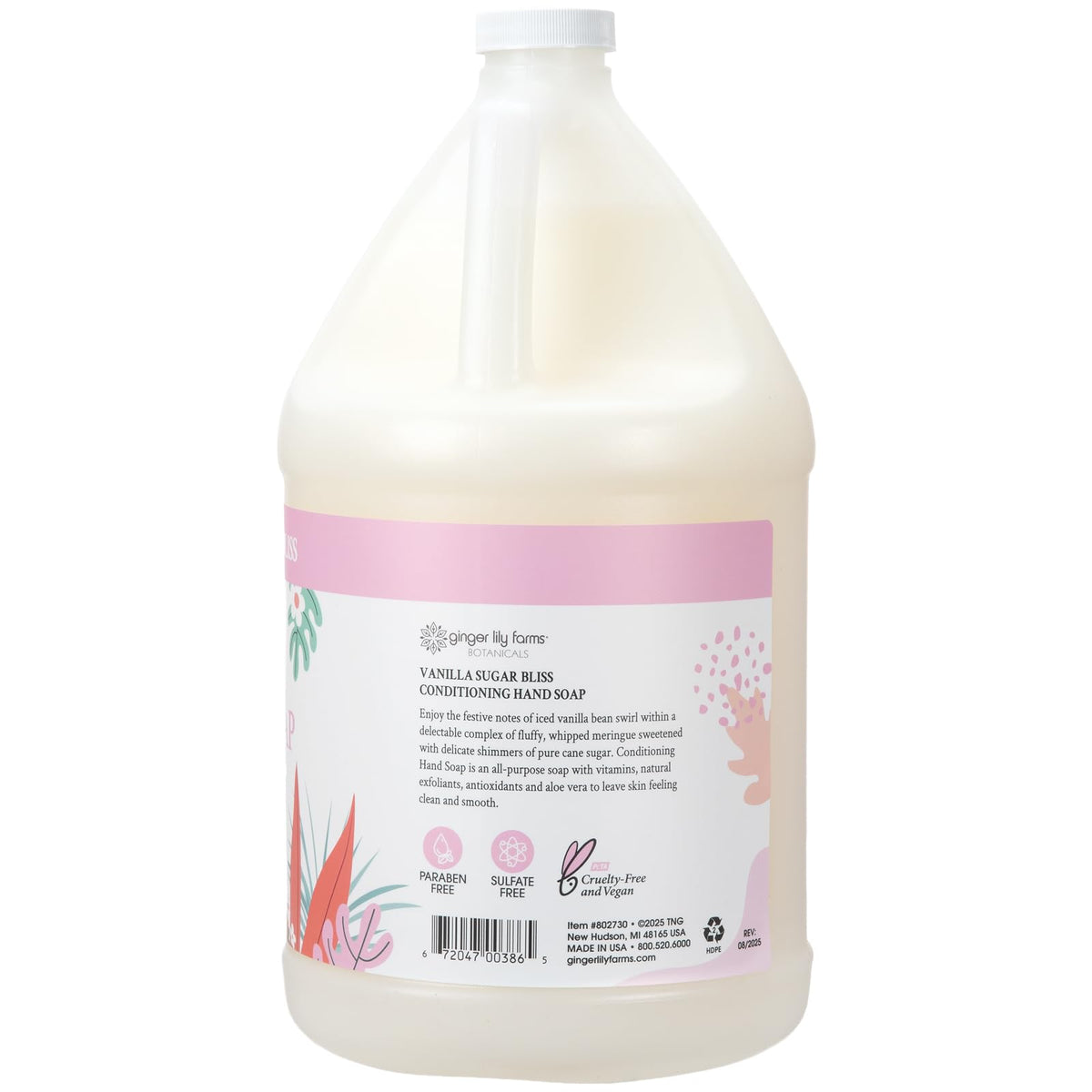 Ginger Lily Farms being poured into dispenser demonstrating easy refill and waste reduction