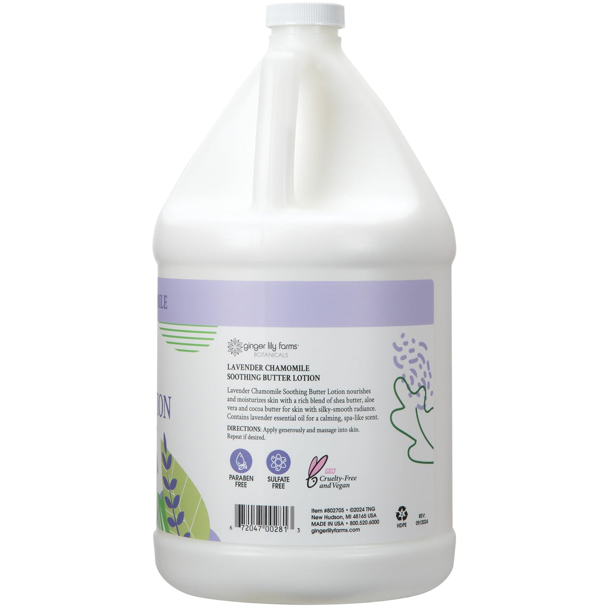Ginger Lily Farms lotion pouring into dispenser demonstrating easy refill use