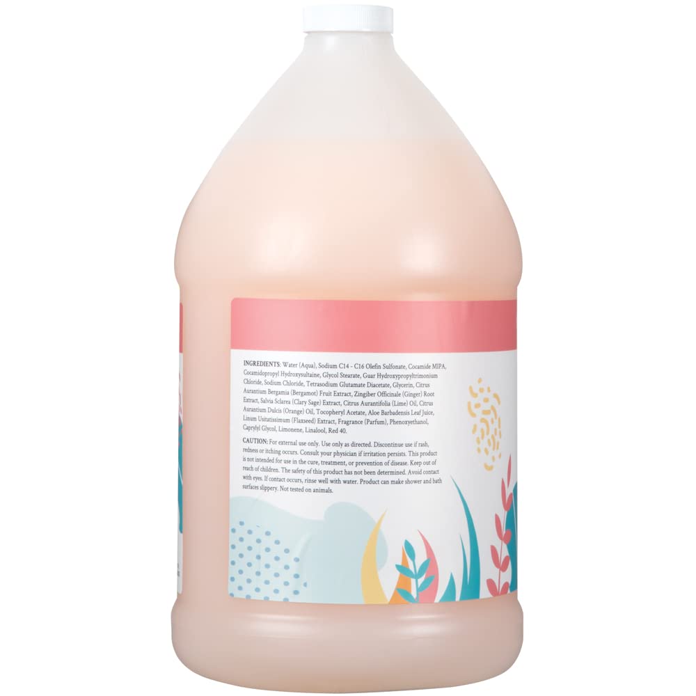 Ginger Lily Farms refill poured into shower dispenser, convenient bulk refill benefit