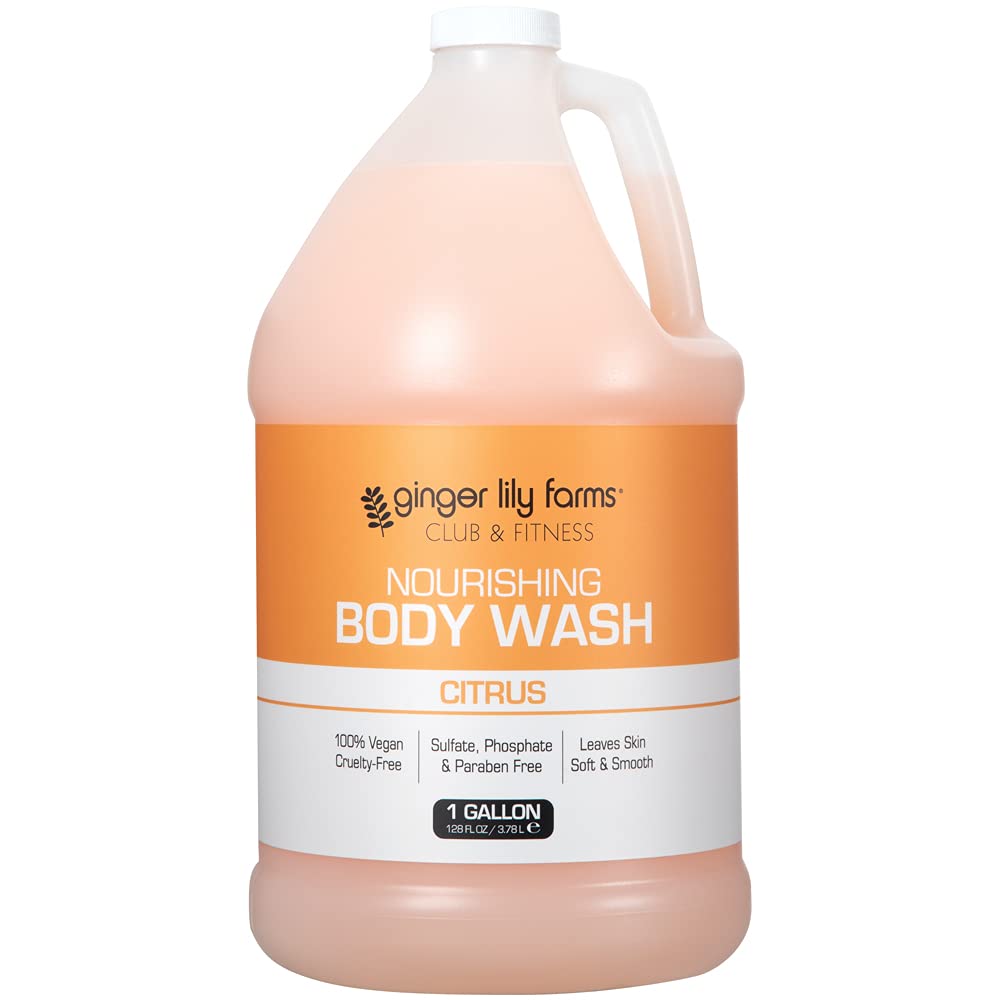 Ginger Lily Farms being poured from gallon into dispenser for cost-saving refill